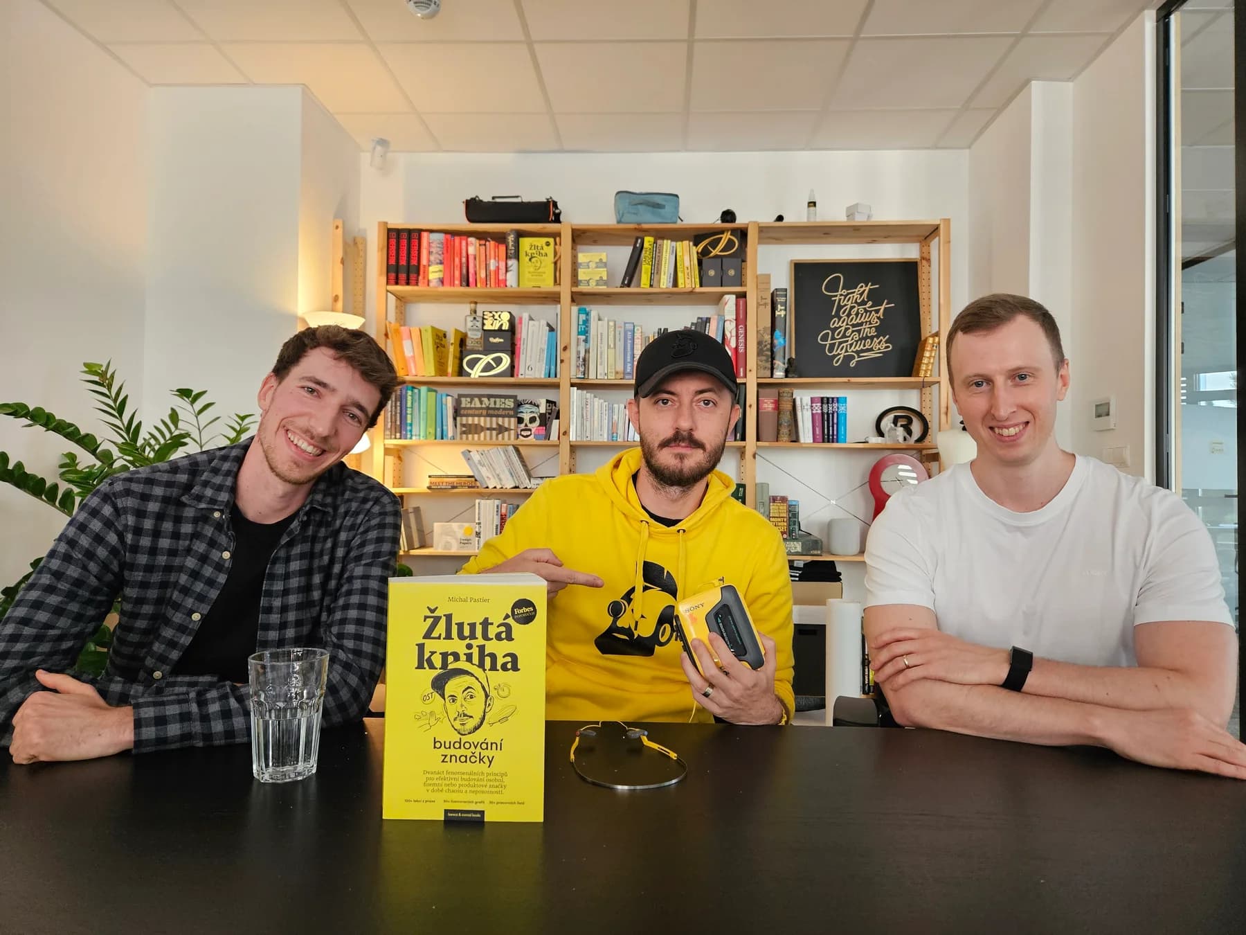 Ivan Homola and the team with Michal Pastier and his Yellow Book of Brand Building