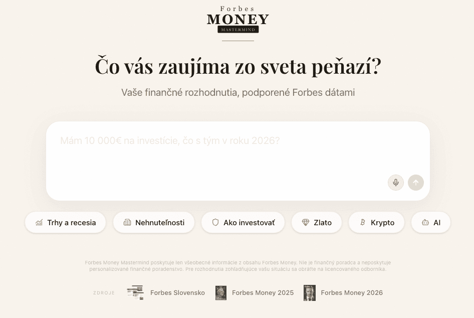 The Forbes Money Coach interface with a question field, financial topics, and Forbes Money sources