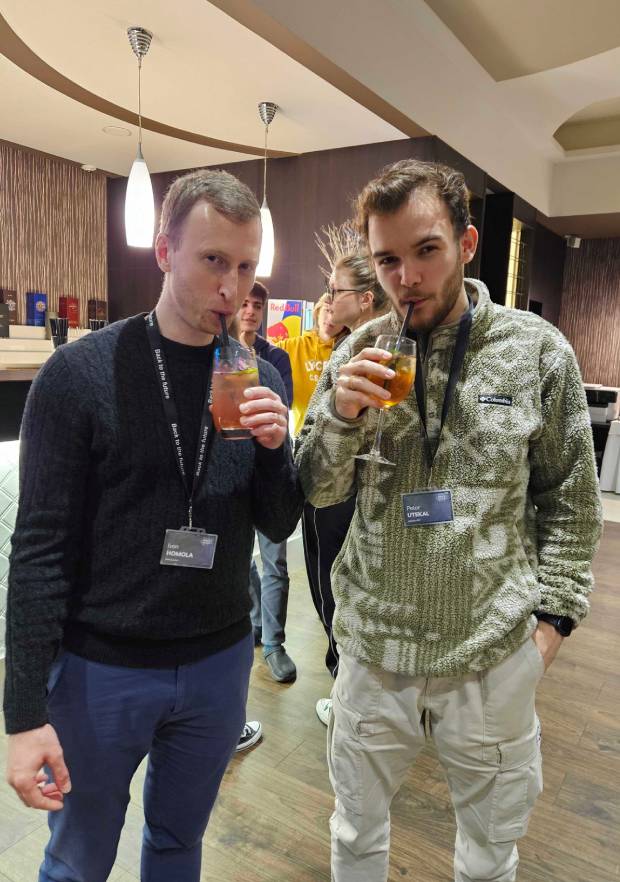 Ivan and another attendee at a conference reception